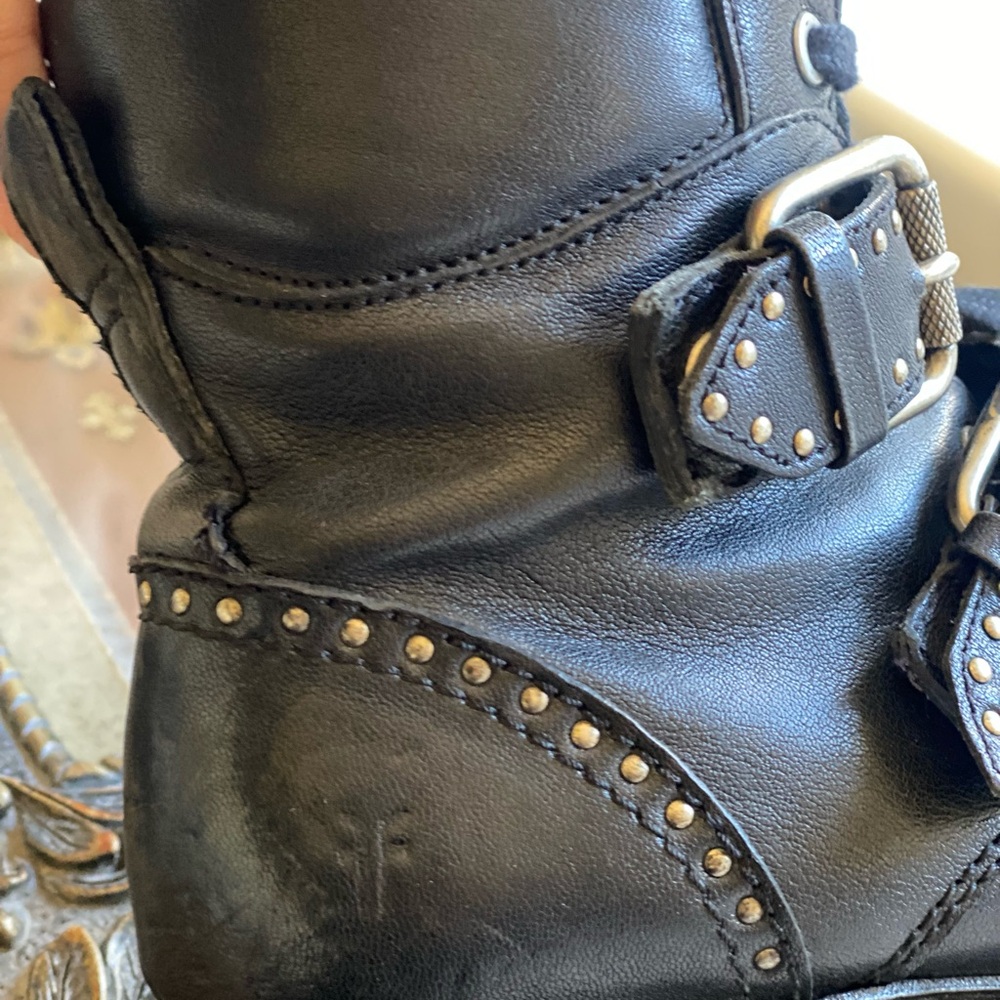 Frye Samantha Studded Leather Combat Boots ! - image 5